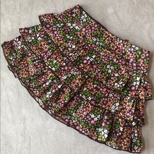 Limited Too Girls Cotton Mini Floral Ruffle Skort Multi Color Side Zip Size 10